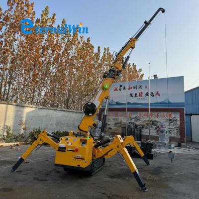 China Yellow Color Engine Type 3ton Construction Mini Spider Crane With Fly Jib for sale