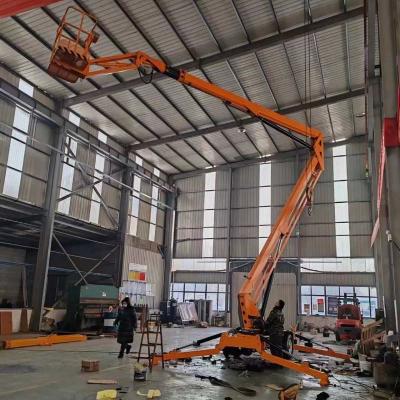 China 10m 14m Electric Lifting Platform Articulating Manlift Tracked Cherry Picker Spider Boom Lifting Platform Te koop