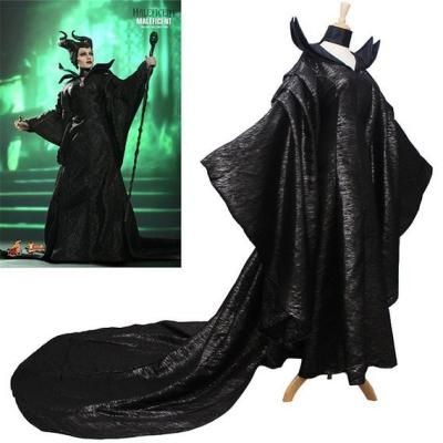 China Princess Dress Wholesale Polyester Black Women Costumes of Maleficent Angelina Jolie Dark Witch Queen Dress for sale