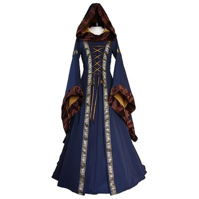 China Medieval Dress Wholesale XXS to XXXL Custom Made Sarah Navy Blue-Saffron Medieval Renaissance Victorian Dress cosplay for sale