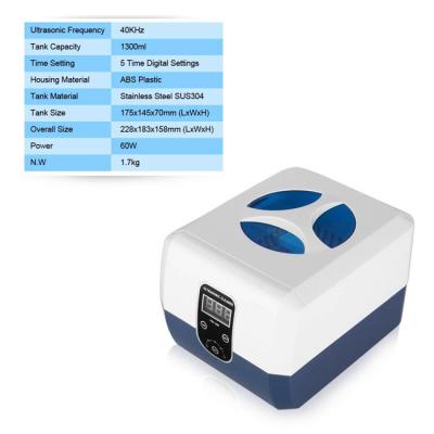 China VGT-1200 Ultrasonic Jewelry Cleaner 1.3L Removable Cleaning Basket 40kHz 60W for sale