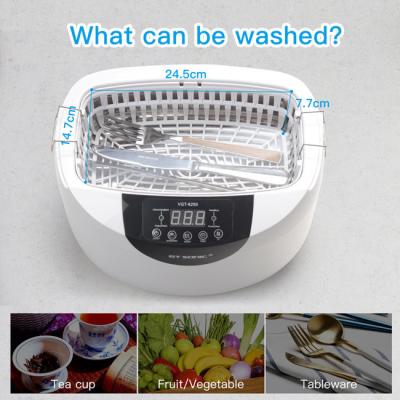 China 65W Power Ultrasonic Fruit And Vegetable Cleaner 2.5L Heating Function for sale