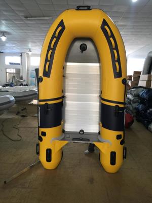 China 270 cm PVC Small Inflatable Fishing Boats V - Shaped Bottom With Aluminum Floor for sale