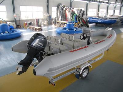China Fiberglass Hull Inflatable Rib Boat 18 Ft Sea Eagle Inflatable Boats With Bimini Top for sale