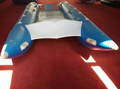 China PVC Fabric Catamaran Work Boat 450cm Inflatable Catamaran Boats For Water Sports for sale