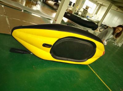 China Single Person Inflatable Sea Kayak Whitewater Inflatable Kayak Airmat Floor With Cover for sale