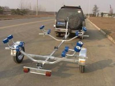 China Easy Take Two Axle Boat Trailer , 4.5m Foldable Boat Trailer For Inflatable Boats for sale
