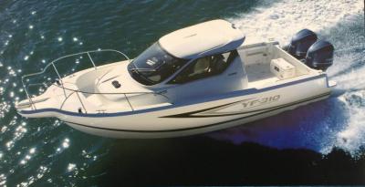 Китай 2023 new 8.7m GRP fishing yacht with cabin in cheap price with two engines продается