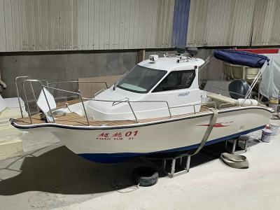 China 2023 new 7.6m fiberglass  fishing boat for relax and recreation with cabin for sea for sale