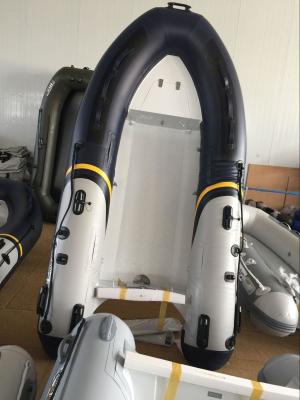 China Aluminum hull 3 person inflatable boat with big bow locker in PVC or Hypalon for sale
