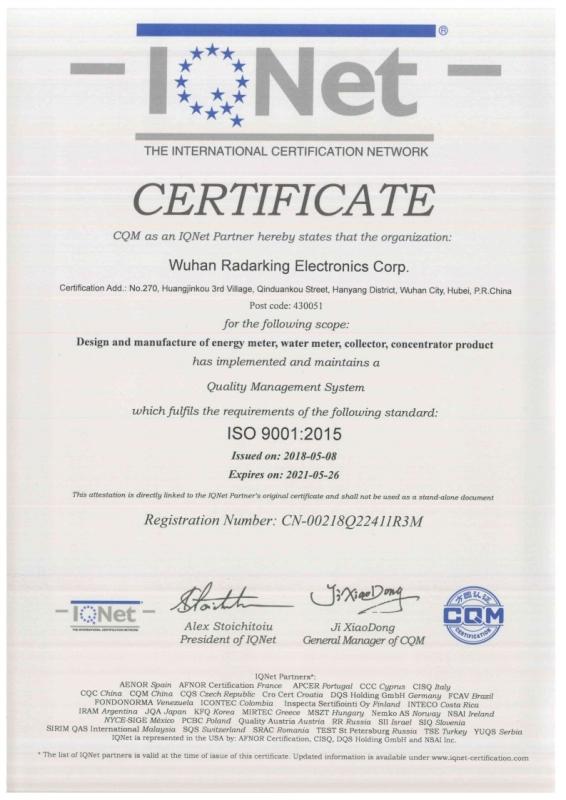 ISO 9001:2015 - WUHAN RADARKING ELECTRONICS CORP.