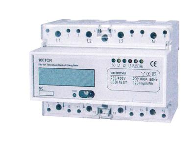 China 125 * 83 * 73 mm Din Rail KWH Meter Three Phase Three Wires Convenient Installation for sale