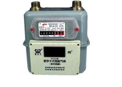 China Mechanical Diaphragm Prepaid Gas Meter Natural Aluminum Case With RF Smart Card for sale