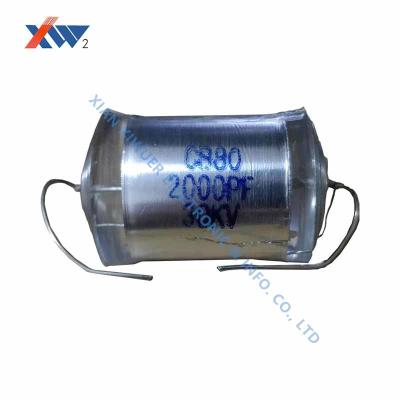 China CB80 30KV AC High Voltage Polystyrene Film Capacitor 2000 PF for sale