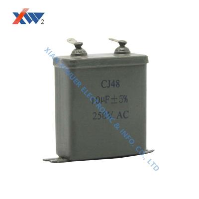 China CJ48 250VDC 10uF High Voltage Film Capacitor , Metallized Paper Dielectric Capacitor for sale