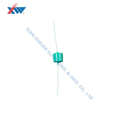 中国 10KVDC 500pF multilayer axial ceramic capacitor green epoxy coated with tinned copper wire 販売のため