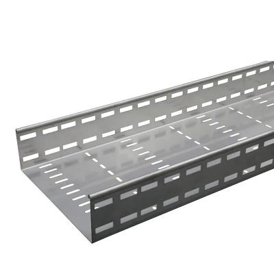 China Powder Coated Perforated Cable Tray Metal Rectangular Shape for sale