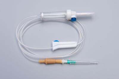 China EO Gas Disposable IV Infusion Set 30mm Big Drip Chamber Luer Slip Connector for sale