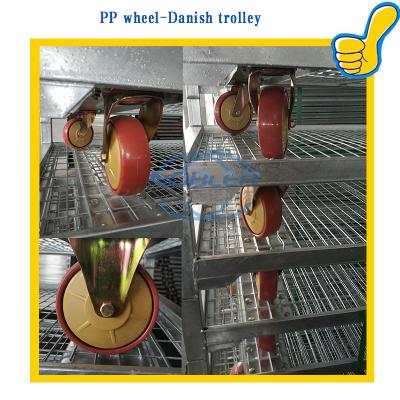 China Pa Wheel Plywood Material Danish Trolleys For Horticulture for sale