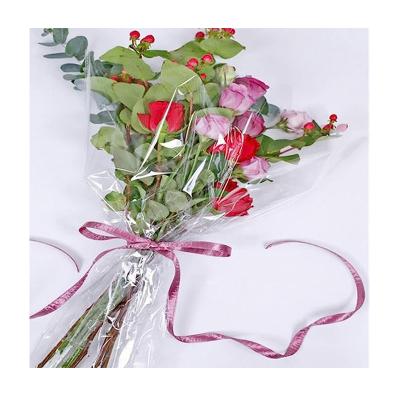China 100 Pcs Flower Bouquet Sleeves Transparent Bag Cellophane For Flower for sale