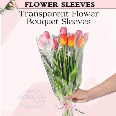 China Flower Packaging Bag Plastic Cellophane Sleeve Waterproof Transparent Color en venta