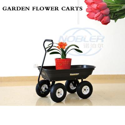 Cina Green Potted Garden Trolley Cart Inflatable Wheel Easy And Easy in vendita