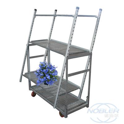 China Greenhouse Dutch Danish Metal Trolley Cart For Flower Display Transport for sale