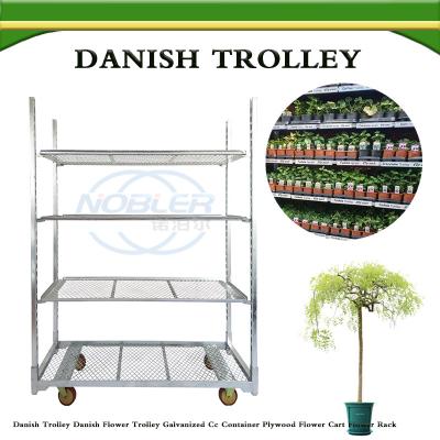 China Dutch Plant Trolley Danish Trolley Cc Roll Container Danish Cart Flower Shipping Rack for sale