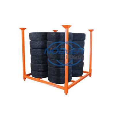 China Heavy Duty Warehouse System Detachable Metal  Coated Corrosion Protection Stacking Truck Tyre Tire Storage Rack for sale