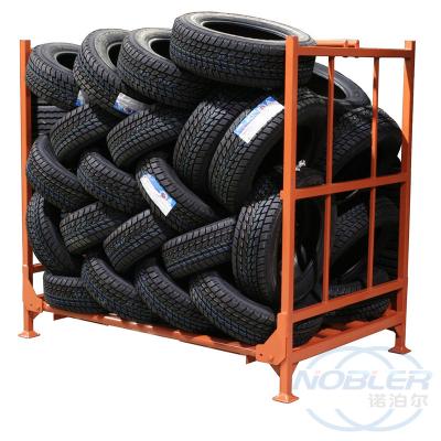 China Heavy Duty Stacking Detachable Durable Metal Tire Rack Storage System For Forklift for sale