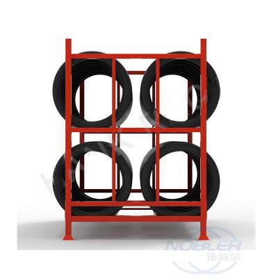 China Oem Odm Steel Wheel Racks Car Tire Display Rack Stackable Motorcycle Spare Tyre Rack en venta