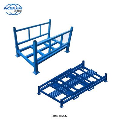 China Heavy Duty Stacking Detachable Metal 4 Tire Storage Rack System For Forklift en venta