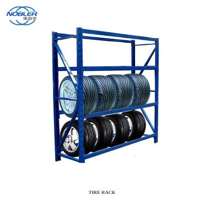 Cina Heavy Duty Stacking Detachable Metal Tire Storage Rack Display Used Tire Racks in vendita