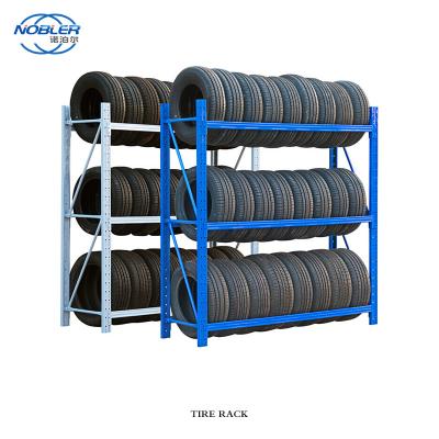 China Customized Powder Coating Steel Pallet Tyre Rack Storage Stacking Truck Tire Rack for sale