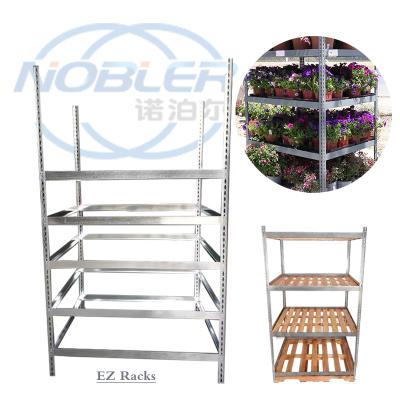 China Strong And Durable Metal Boltless Rivet Storage Flower Rack Shelves 1320*1000mm for sale