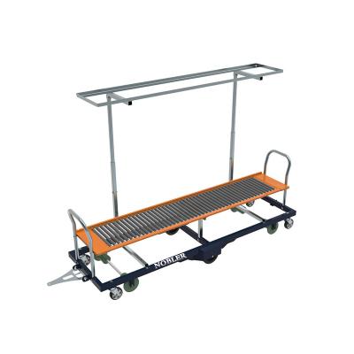 China Transport Greenhouse Harvest Trolley With Towing System Anti Skid Aluminum Plate for sale