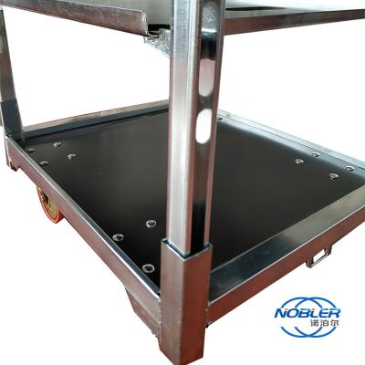 China Plywood Flower Danish Trolley Shelves PA Wheel Easy To Install 675*562*1700mm for sale
