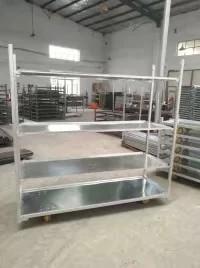 China Metal Flower Cart  Shipping Cart Metal Plant Greenhouse Trolley Danish Cart for sale