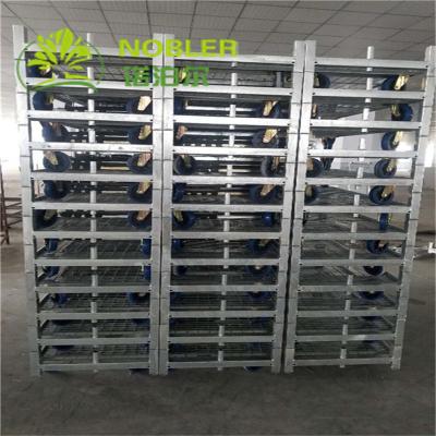 China Customized Hot Galvanized Plywood Danish Flower Trolley For Transport for sale