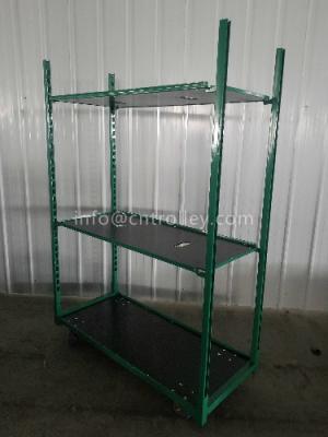 China 100kg PP Wheel 1900mm Plywood Danish Plant Trolley for sale