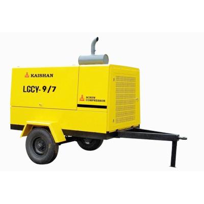China Kaishan LGCY-9/7 low noise portable diesel engine screw air compressor for sale