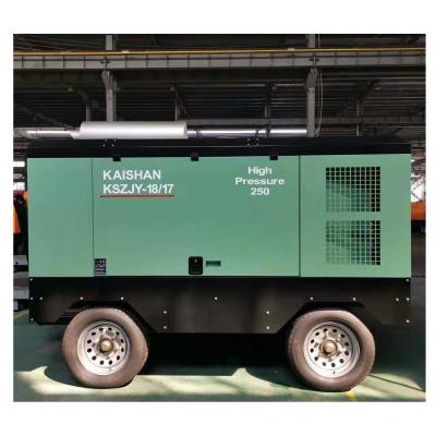 China Kaishan 17bar 18CBM water well drilling diesel engine screw air compressor prices for sale