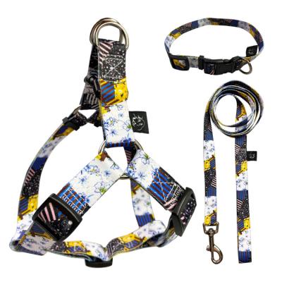China 3 In 1 Dog Harness Set Nylon Dog Harness Leash For Walking Pets for sale