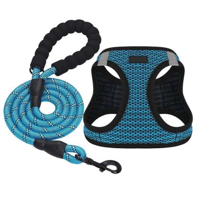 China Breathable Pet Collar Lead Harness Set Nylon For Small Medium Dogs for sale