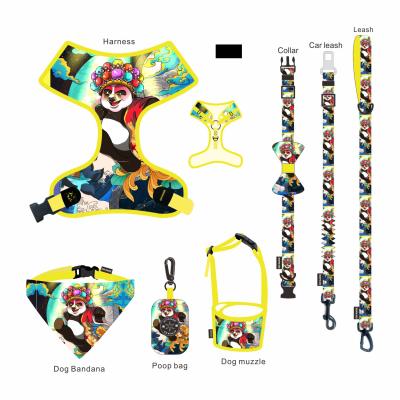 China ODM Dog Harness Set Print Reflective Personalized Pet Accessories for sale