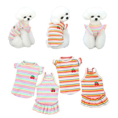 China Embroidered Dog Pet Clothes Pure Cotton With Classic Stripes for sale
