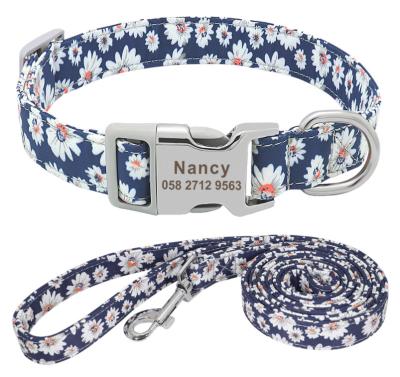 China Odm Oem Personalized Dog Collars And Leashes With Name Plate for sale