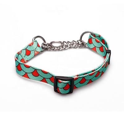 China Polyester Personalized Pet Collars Adjustable Buckle Chain Pet Dog Collar for sale
