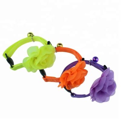 China Adorable Flowers Pet Training Collars High Density Polyester Nylon Cat Collar for sale