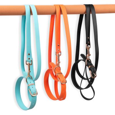 China Silicone Imitation Leather Dog Collar And Leash Set Custom Waterproof Durable Adjustable for sale